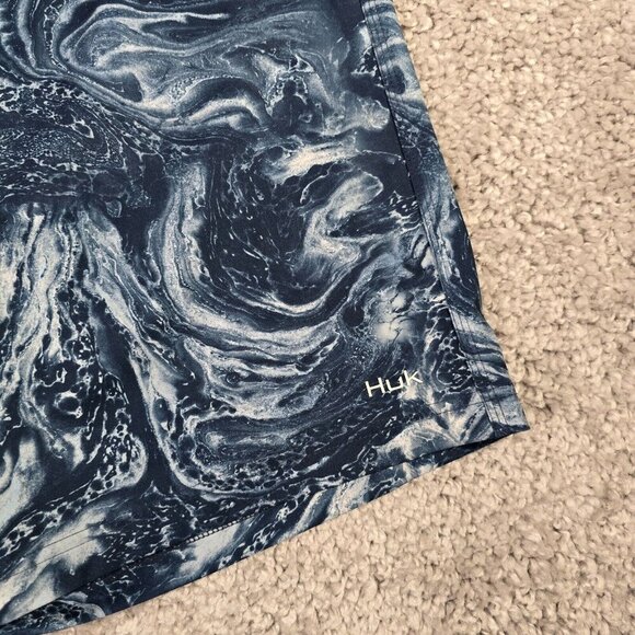 Huk Board Shorts Men 38 Blue Fishing Swim Trunks Performance Quick Dry Outdoor - Picture 2 of 12